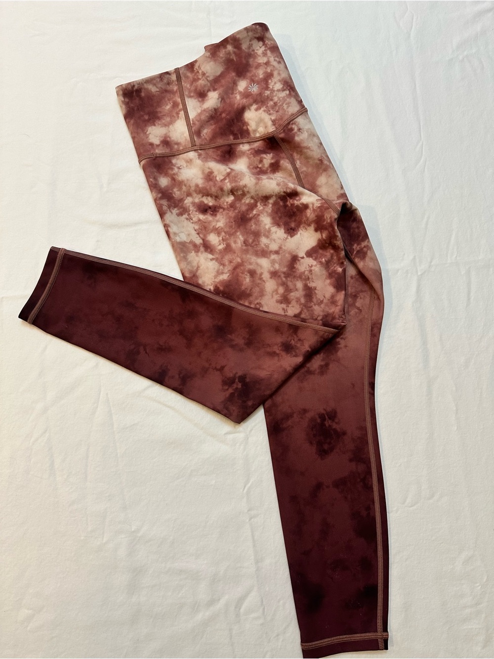 Athleta Elation Pink Tie Dye Printed 7/8 Tight Leggings Women’s Medium